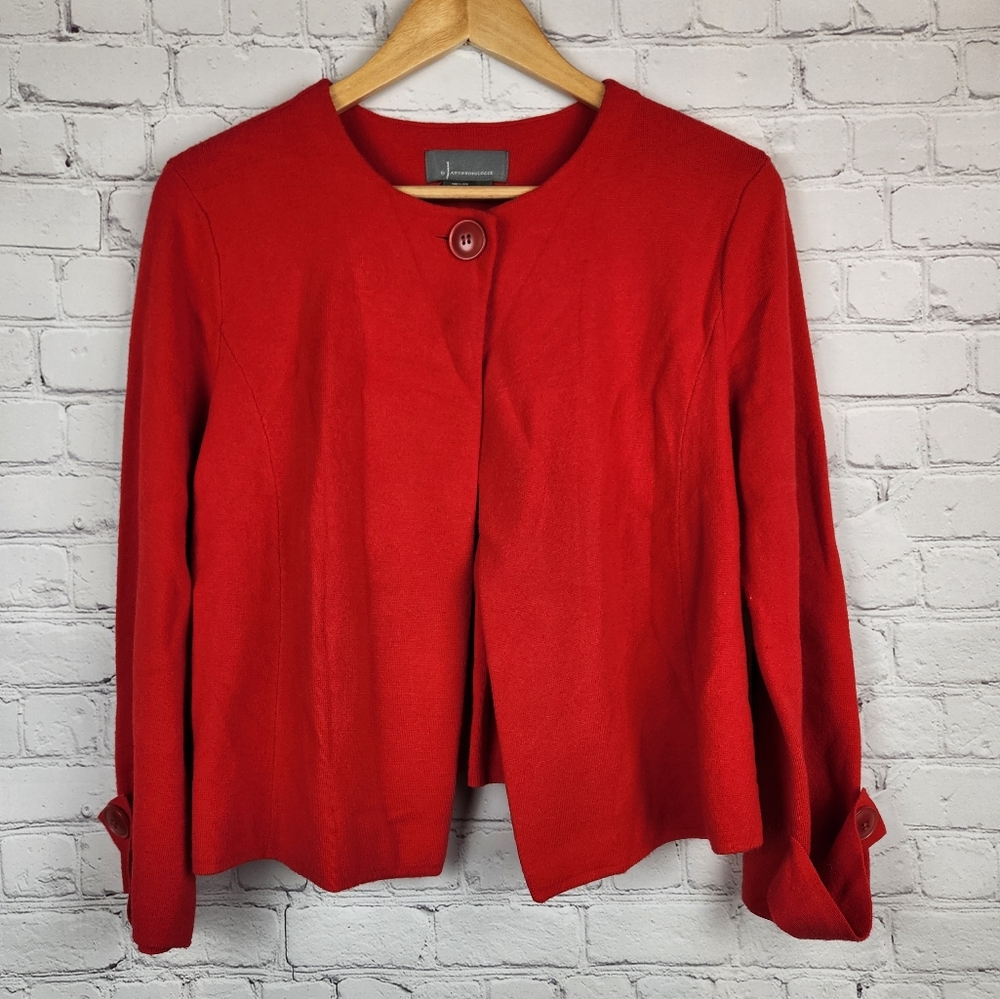 Anthropologie Red Peplum Sweater